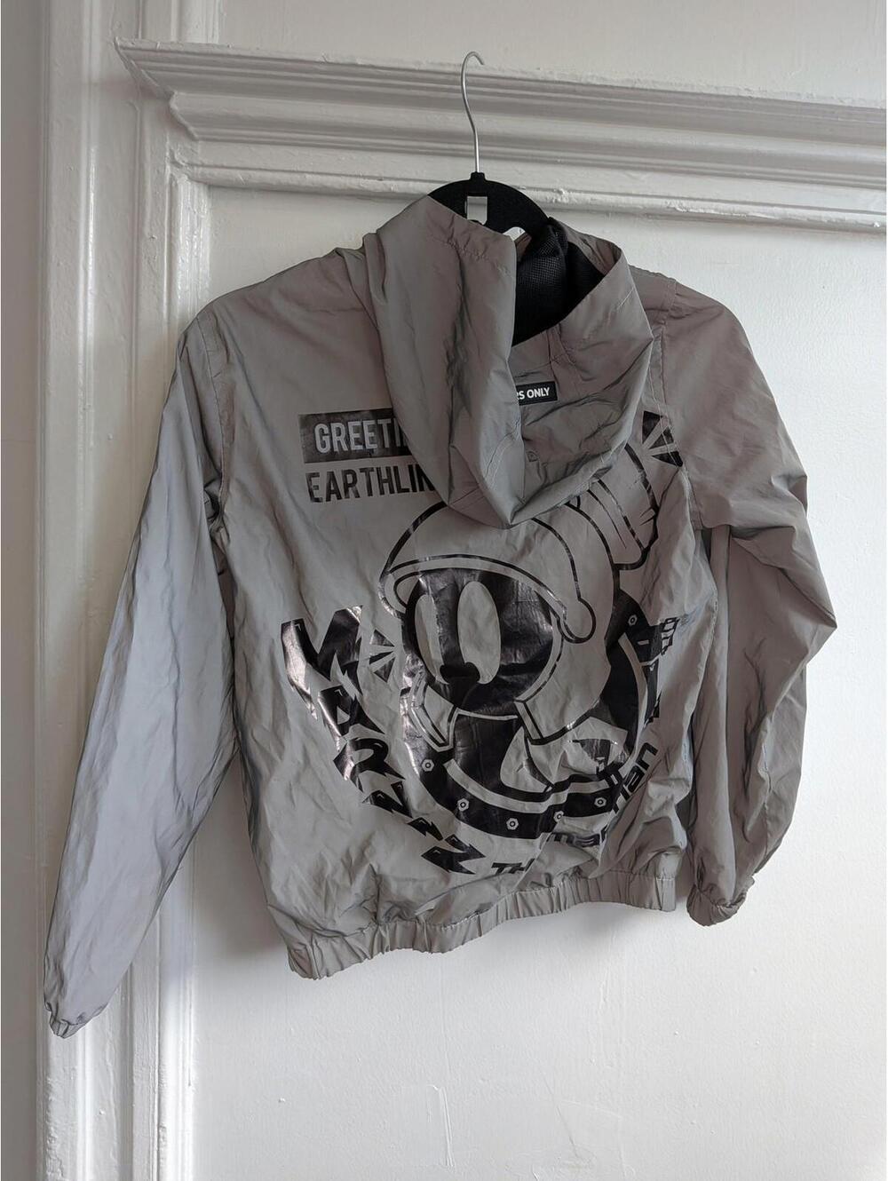 Members Only Jacket Boys 10/12 Gray Marvin The Martian Looney Tunes Windbreaker - Picture 3 of 6